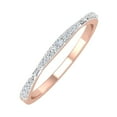 thumbnail image 1 of Round and Baguette Shape Diamond Wedding Band Ring in 10K Rose Gold (0.12 cttw) (Ring Size 7.25), 1 of 6