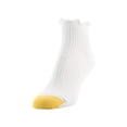 thumbnail image 3 of GoldToe Edition Women's Lettuce Edge Rib Quarter Socks White, 6 Pairs, Size 6-9, 3 of 5