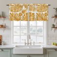 thumbnail image 2 of Mustard Monstera Tier Curtains 24 Inch Length, Palm Tree Leaf Boho Botanical Tropical Cafe Short Curtains for Bathroom Over Sink, Small Kitchen Curtain Light Filtering Drapes 2 Panels 27.5"Wx24"L, 2 of 9