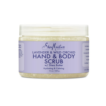 SheaMoisture Hand & Body Scrub Exfoliating Scrub for Sensitive Skin Lavender & Wild Orchid Skin Exfoliator with Shea Butter 12