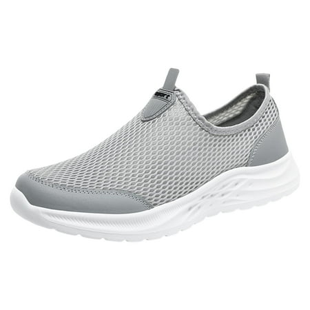 Huesdet Men s Running Shoes Lightweight Breathable Walking Shoes Non Slip Athletic FashiOn Sneakers Mesh Workout Casual Sports Shoes(Grey 8)