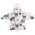 thumbnail image 7 of Dog Pattern with Hearts Blanket Hoodies for Kids 6-13YR Oversize Wearable Blanket Hoodies for Boys Girls Teens, 7 of 7