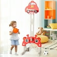 thumbnail image 4 of Gymax 3-in-1 Basketball Hoop for Kids Adjustable Height Playset w/ Balls Red, 4 of 10