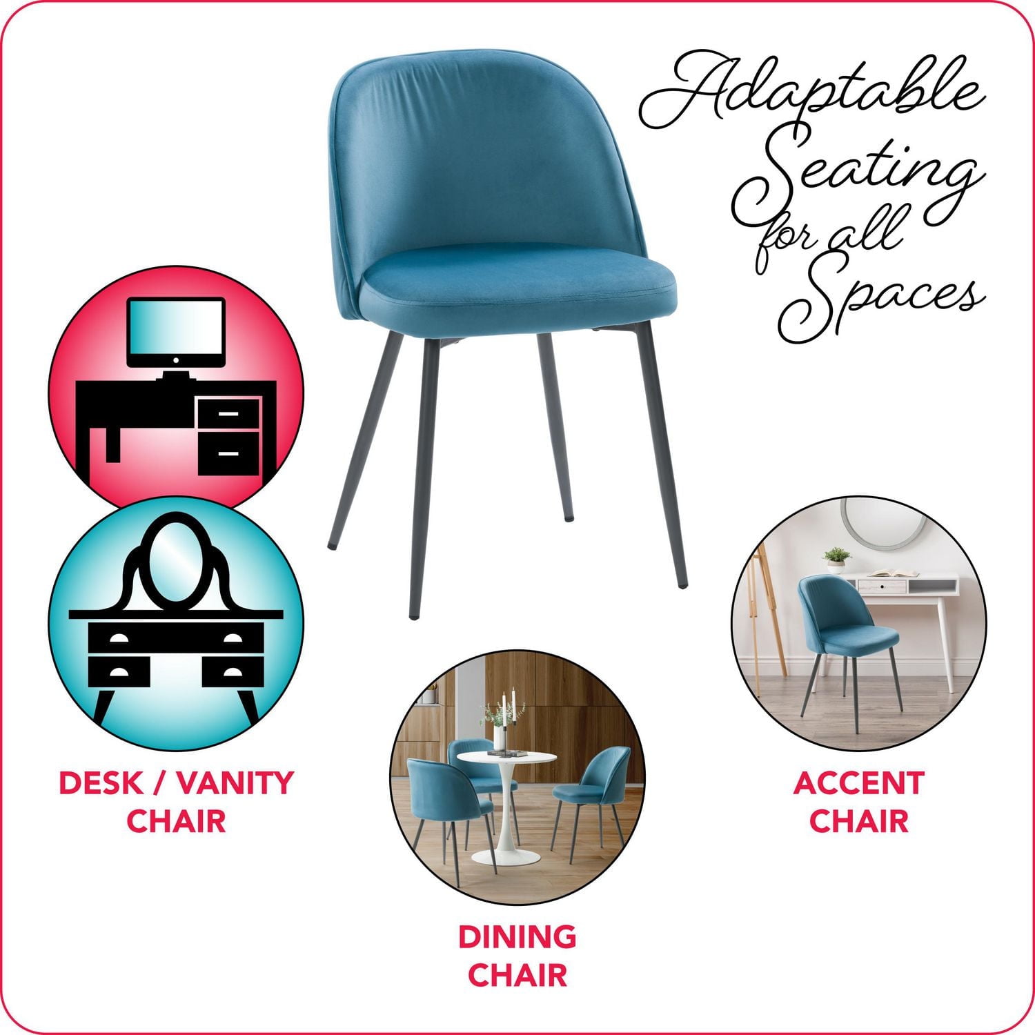 Ensemble de salle à manger d'intérieur CorLiving Ivo, 4 pièces, moderne, rond, blanc marbré, avec chaises rembourrées en velours pour 3 personnes