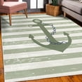 thumbnail image 3 of Striped Decorative Rug, Ship Anchor Chain Marine Life Inspired Lines Background Ocean Sailing, Quality Carpet for Bedroom Dorm and Living Room, 6 Sizes, Reseda Green, by Ambesonne, 3 of 4