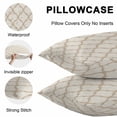 thumbnail image 4 of Outdoor Waterproof Throw Pillow Covers Set of 2 Moroccan Texture Decorative Pillowcases Square Outdoor Pillows Cushion Case 18x18 Inch Vintage Beige Linen Patio Pillows for Couch Sofa Bed Garden, 4 of 9