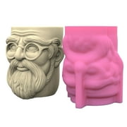 Flower Pots Silicone Molds Succulents Planter Castings Molds Elderly Concrete Planter Vases Molds Clay Mould Resins Molds