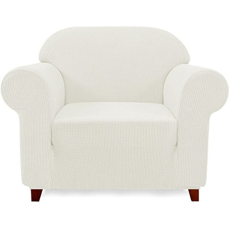 Subrtex 1-Piece Stretch Sofa Slipcover Non Slip Couch Cover (Armchair  Off-White)