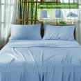 thumbnail image 5 of Sonoro Kate Luxury Cooling Bamboo Bed Sheet Set - Deep Pockets - 3 Piece, Twin XL, Lake Blue, 5 of 6