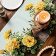 thumbnail image 3 of Spring Floral Table Runner 70 Inches, Yellow Roses Leaves Pastoral Botanical Farmhouse Bed Runner Dresser Scarves Tabletop for Indoor Outdoor Parties/Ceremony/Banquet, 13" x 70", 3 of 9