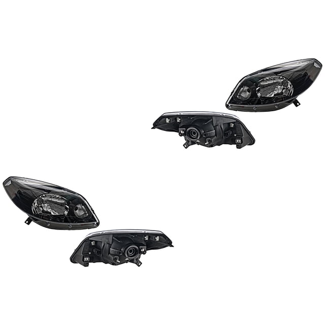 Par de Faros Stepway 2012 A 2015 Renault Fdo Negro Manual P/Halog DEPO .
