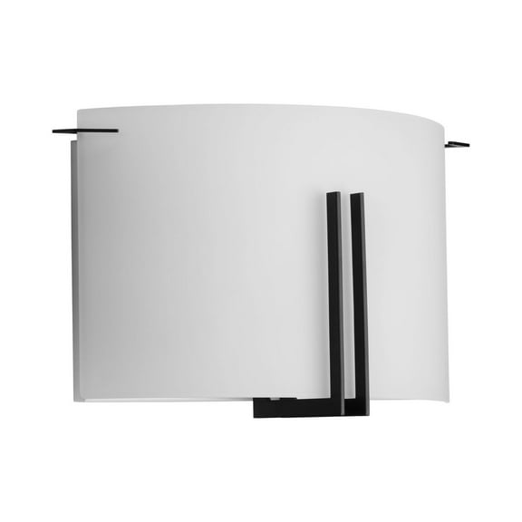 Modern Glass Sconce Two-Light Matte Black Wall Sconce