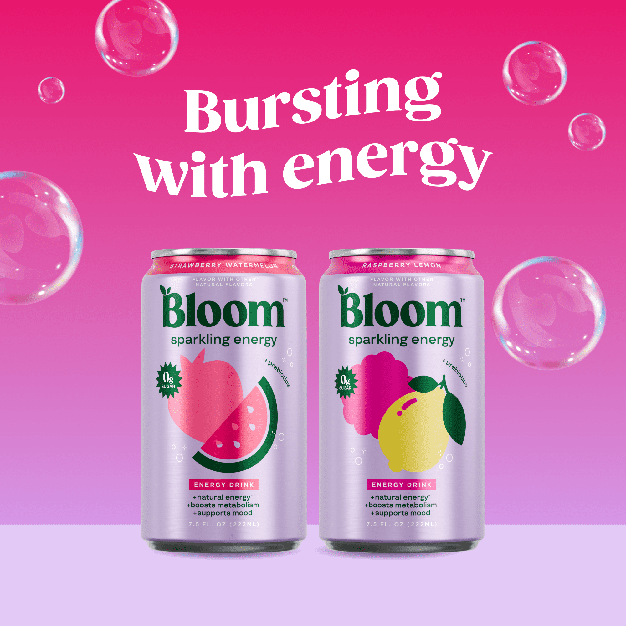 Bloom Sparkling Energy Mini Cans Variety Pack, Strawberry