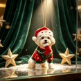 thumbnail image 5 of Dalxymotic Christmas Dog Hanging Ornament, Cute Puppy Xmas Hanging Pendant, Festive Themed Hang Tag Decor, Seasonal Decorative Dangler for Home, Indoor, Party, Tree, Mantel, 5 of 6