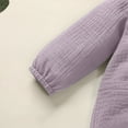 thumbnail image 5 of HNMKIU Baby Boys Linen Baby Romper Jumpsuit Casual Outfit with Patch Pockets Comfortable Soft Playwear for Toddler Purple,9-12 Months, 5 of 9