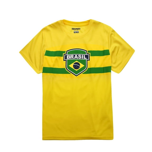 Icon Sports Youth Brazil Game Home Soccer Poly Shirt Soccer Jersey -01 YS
