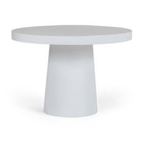 Modrest Desoto - Modern White Concrete Round Dining Table