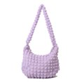 thumbnail image 1 of Bolso Mujer Color Nylon Burbujas Plisadas para Viajes Oficina (púrpura), 1 of 9