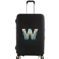 thumbnail image 1 of Housses de Valise Housse de Protection Valise de Voyage Anti-Rayures Housse Anti-Poussière Réutilisable Housse Anti-Poussière Lavable Motif Imprimé Lettre Poisson 8 Poissons Lettre W L, 1 of 6