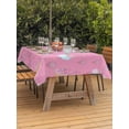 thumbnail image 3 of Outdoor Tablecloth with Umbrella Hole for Patio/Picnic/Party/Camping, Pink Castle Waterproof Table Cloth Rectangle Table Cover Washable, Balloon Modern Art Star Moon (60"x 102"), 3 of 8
