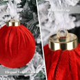 thumbnail image 3 of PakyozjVelvet Christmas Balls Ornaments for Tree - 15pcs Shatterproof Christmas Ornaments for Xmas Trees Decorations - Multicolor Red Green Brown Beige, 80mm 3.15inch, 3 of 6