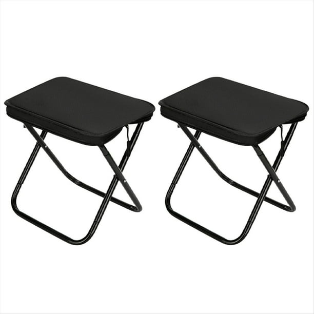 Mini Taburete para Exteriores con Estuche para Lápices, Ideal para Acampar y Pescar, para Viajes y Ocio, Color Negro.