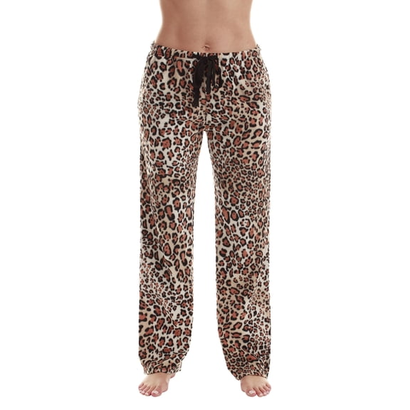 Just Love Fleece Pajama Pants for Women Sleepwear PJs. (Leopard, 2X)