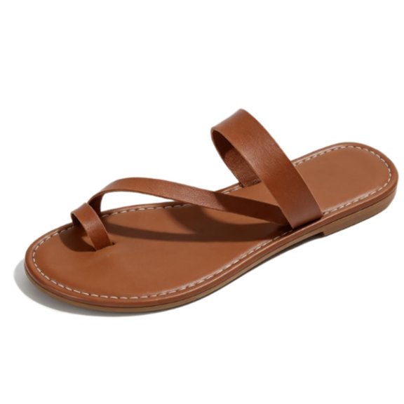 Women's Slide Sandals Toe Ring Slip On Flat Sandals Thong Sandals Casual Summer Sandals