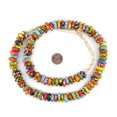 thumbnail image 2 of The Bead Chest Fused Rondelle Recycled Glass Beads 14mm Bright Medley, 24-Inch Strand, Handmade in Ghana for Jewelry Making & Crafts | Approximately 95 Beads, 2 of 4