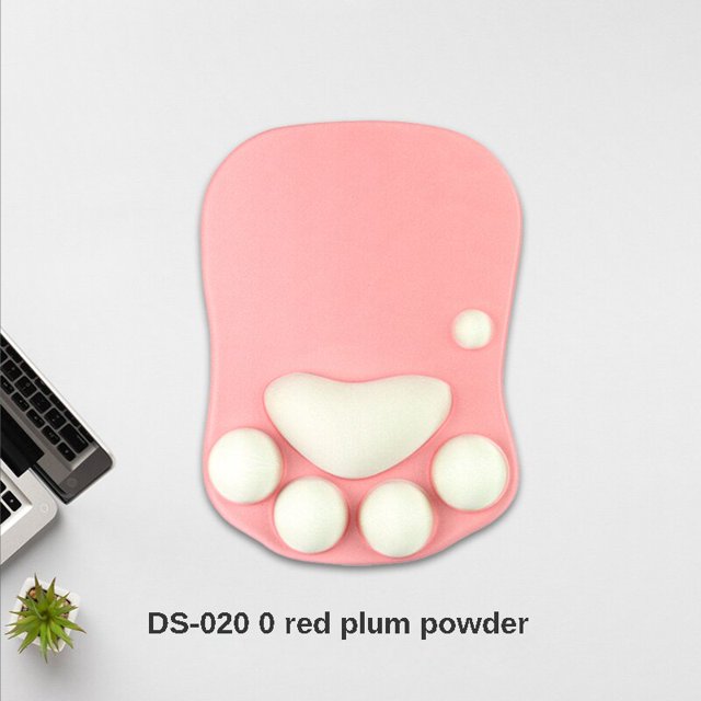 Alfombrilla de silicona antideslizante para ordenador portátil, alfombrilla de ratón bonita con pata de gato, reposamuñecas, soporte Kawaii para juegos, teclado y Escritorio LIUWENJING unisex