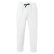 thumbnail image 5 of Pantalones de playa Cagnkofi para hombre, informales, de lino y algodón, de color liso, holgados, a la moda, 5 of 8