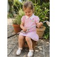 thumbnail image 4 of Robe pour Tout-Petite Fille à Manches Courtes, Robe à Carreaux Brodée Style Voiturette de Golf, 4 of 6