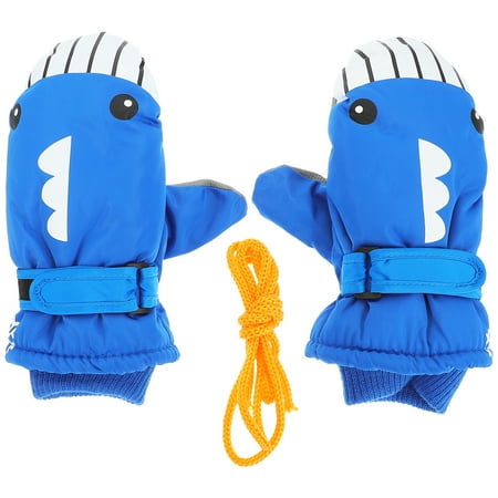 Image of 1 Pair Waterproof Skiing Gloves Kids Thickened Winter Gloves Shark Gloves