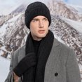 thumbnail image 3 of Gorro de punto de invierno, gorro, bufanda larga, guantes con pantalla táctil, conjunto de gorro de calavera, guantes más cálidos para el cuello, 3 of 5