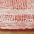thumbnail image 3 of SAFAVIEH Abstract Caelestinus Ogee Wool Area Rug, Ivory/Red, 6' x 6' Round, 3 of 10