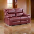 thumbnail image 4 of Mila 62 Inch Modern Manual Recliner Loveseat- 3 Seater- Red Faux Leather, 4 of 9