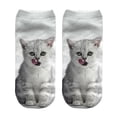 thumbnail image 3 of Besufy Adult Women Socks 3D Cat Animal Print Breathable Cotton Elastic Low Cut Ankle Socks, 3 of 7