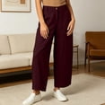 thumbnail image 5 of Xdegoge Straight Leg Linen Pants for Women Comfy Business Casual Work High Waisted Office Bottoms with Pockets Relaxed Fit Summer Dressy Trousers, 5 of 8