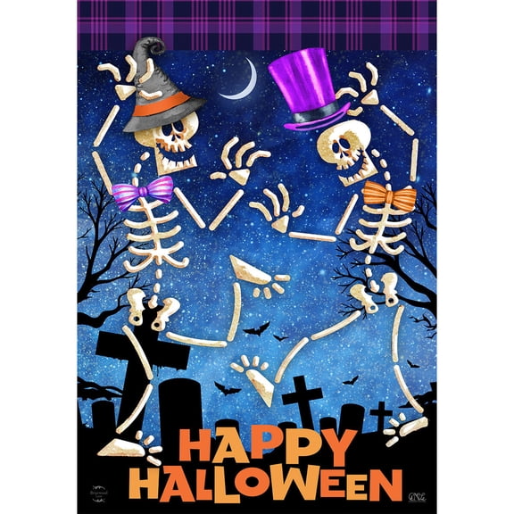 Briarwood Lane Halloween Garden Flag 12x18 For Outdoor Dancing Skeletons For Halloween Garden Flag Flags For Outside