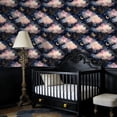 thumbnail image 2 of Dreamy Baroque Peel and Stick Wallpaper Ethereal Night Sky Soft Pink Clouds Glowing Wall Mural 17.7in x 9.8ft Self Adhesive Removable Wall Paper Renter Friendly Wallpaper for Girls Kids Bedroom, 2 of 8