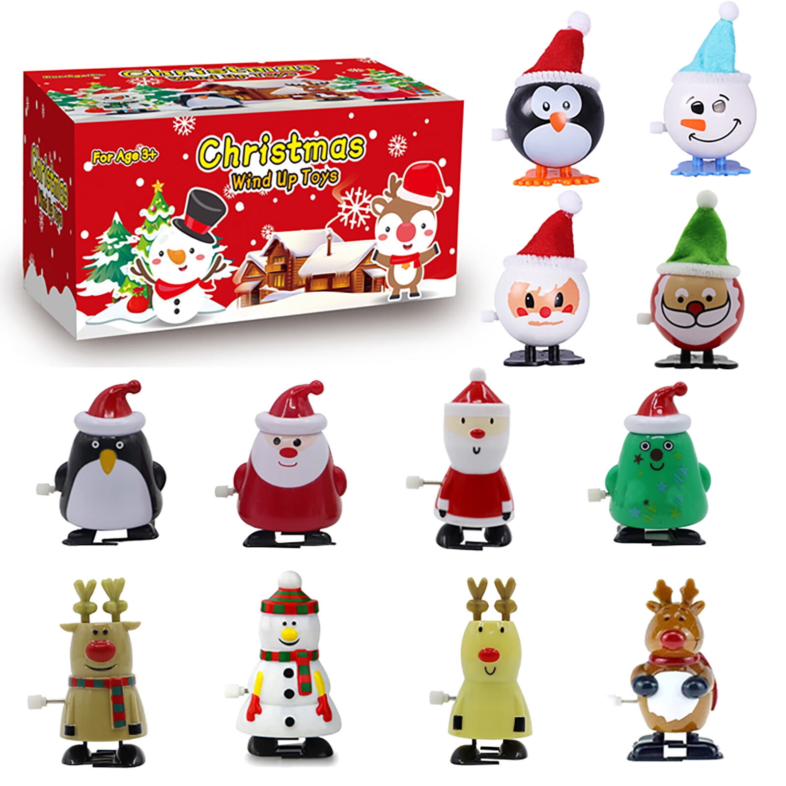 Toys 12 Pack Christmas Wind Up Toys Assortment for Christmas Party Favors Bag Filler (Christmas