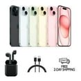 thumbnail image 1 of Pre-Owned Apple iPhone 15 A2846 (Fully Unlocked) 128GB Yellow w/ Wireless Earbuds, 1 of 4