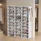 thumbnail image 2 of SONGMICS Mueble Zapatero Plástico, 12 Compartimentos, Zapatero Modular, Estantería Modular de Plástico, 32 x 124,4 x 124,6 cm Cada Cubo, con Puerta, Marco Acero, Panele Plástico, Blanco, 2 of 9