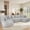 Gray+4Seats, variant on Welinhome 130'' Modular Sectional Couch, U-Shaped Sofa with Chaise Lounge, Striped Corduroy Upholstered 4-Seater Sofa with Pillow Back and Square Arms