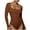 Brown, variant on qolati Bodysuit for Women Square Neck Double Lined Shirt Seamless Butt Lifter Shapewear Stretchy Long Sleeve Going Out Thong Bodysuit Tops