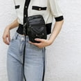 thumbnail image 3 of Women Solid Color Zipper Mini Handbag Purse Crossbody Bag Soft PU Shoulder Bag, 3 of 9