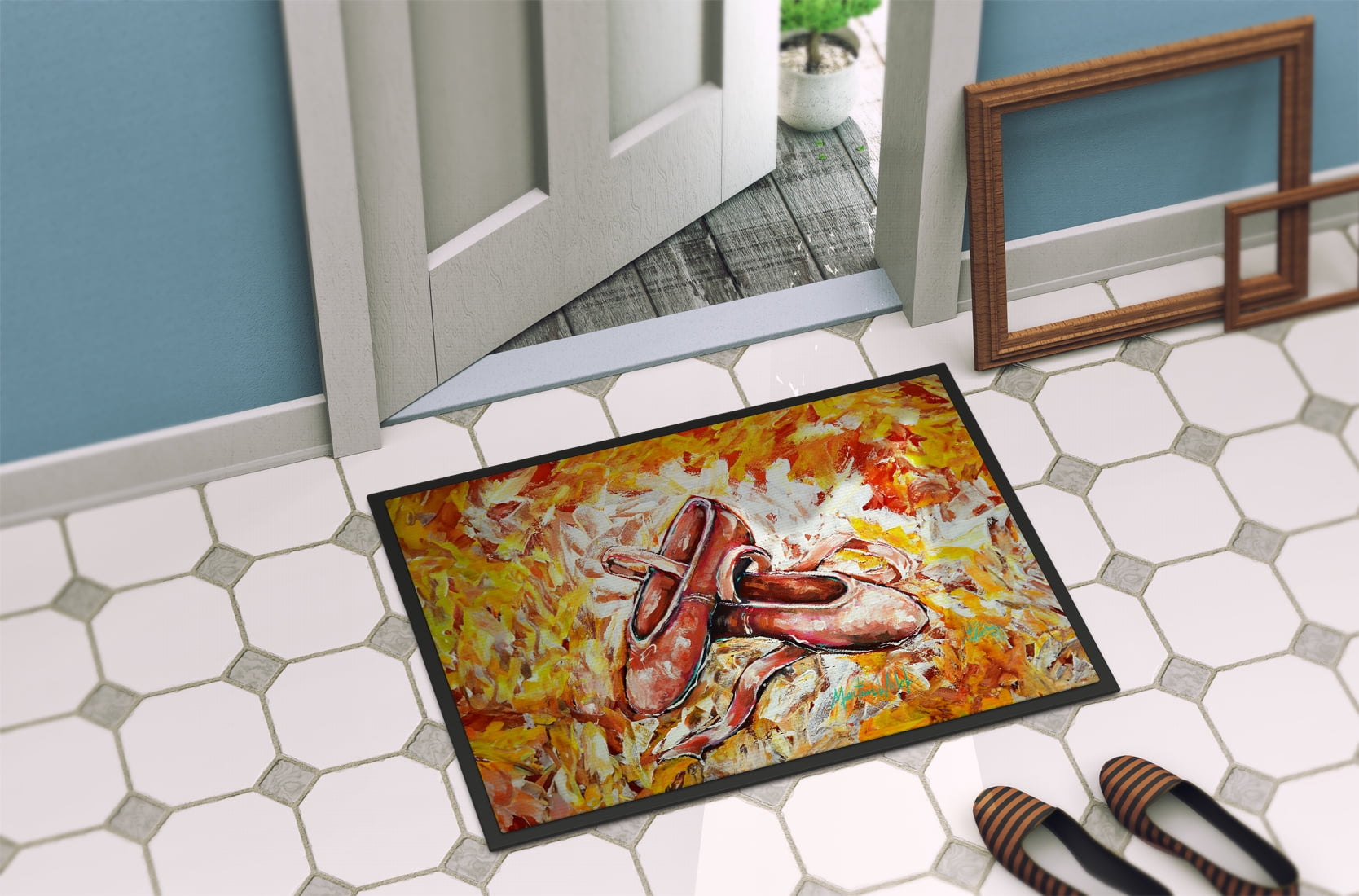 Carolines Treasures MW2059MAT 18 x 27 in. First Step Ballet Shoes Doormat