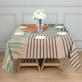 thumbnail image 3 of Orange Boho Geometric and Plant Pattern Square Tablecloth,Waterproof Square Table Cover,Wipeable Spillproof Washable Table Cover for Home Kitchen Party Decor 42"X42"(107x107cm), 3 of 6