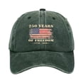 thumbnail image 2 of 250 Anniversary USA Hat 250 Anniversary USA Flag 250th Anniversary 250 Years Freedoms Baseball Hat Running Embroidered Cap for Men Women Green, 2 of 3