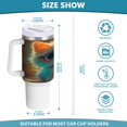 thumbnail image 3 of 40 Oz Car Handle Water Bottle Water Cup Water Bottle Water Jug Coffee Cup Travel Water Bottle Cute Cat with Big Eyes, 3 of 8